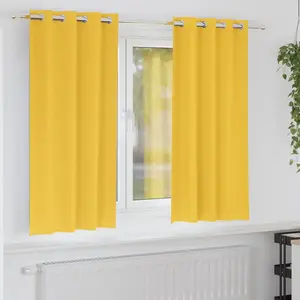 vidaXL Rideaux 2 pcs jaune moutarde 175 x 140 cm Polyester pas cher