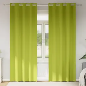 vidaXL Rideaux 2 pcs Pomme verte 225 x 140 cm Polyester pas cher