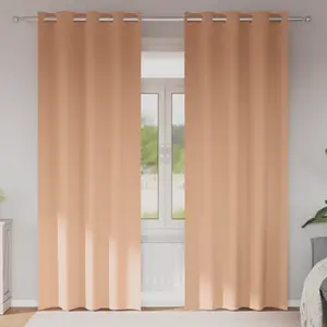 vidaXL Rideaux 2 pcs Marron clair 225 x 140 cm Polyester pas cher