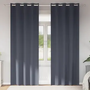 vidaXL Rideaux 2 pcs Anthracite 260 x 140 cm Polyester pas cher