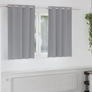 vidaXL Rideaux 2 pcs Gris clair 140 x 140 cm Polyester pas cher