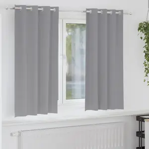 vidaXL Rideaux 2 pcs Gris clair 175 x 140 cm Polyester pas cher