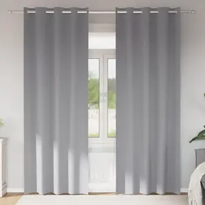 vidaXL Rideaux 2 pcs Gris clair 245 x 140 cm Polyester pas cher