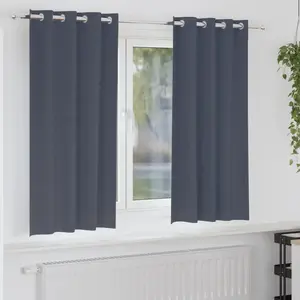 vidaXL Rideaux 2 pcs Anthracite 175 x 140 cm Polyester pas cher