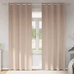 vidaXL Rideaux avec des rideaux 2 pcs Taupe 260 x 140 cm Polyester pas cher