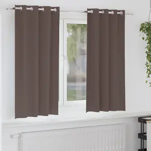 vidaXL Rideaux 2 pcs Marron foncé 175 x 140 cm Polyester pas cher