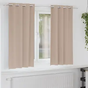 vidaXL Rideaux avec des rideaux 2 pcs Taupe 175 x 140 cm Polyester pas cher