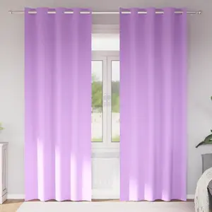 vidaXL Rideaux avec des rideaux 2 pcs Violet 245 x 140 cm Polyester pas cher