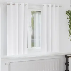vidaXL Rideaux avec des rideaux 2 pcs Blanc pur 175 x 140 cm Polyester pas cher
