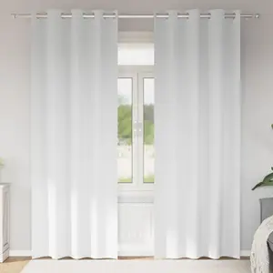 vidaXL Rideaux avec des rideaux 2 pcs Blanc pur 225 x 140 cm Polyester pas cher