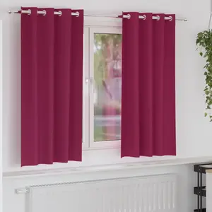 vidaXL Rideaux avec des rideaux 2 pcs Bordeaux 175 x 140 cm Polyester pas cher