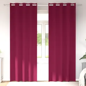 vidaXL Rideaux avec des rideaux 2 pcs Bordeaux 225 x 140 cm Polyester pas cher