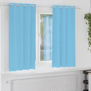vidaXL Rideaux 2 pcs Bleu clair 175 x 140 cm Polyester pas cher