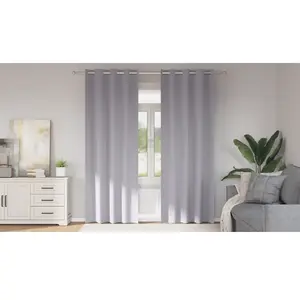 vidaXL Rideaux 2 pcs Gris métallique 260 x 140 cm Polyester pas cher