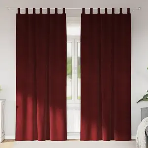 vidaXL Rideaux occultants 2 pcs Bordeaux 140 x 260 cm Velours pas cher
