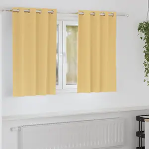 vidaXL Rideaux avec des rideaux 2 pcs Beige 140 x 140 cm Polyester pas cher