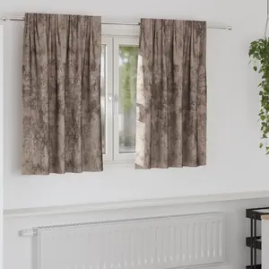 vidaXL Rideaux 2 pcs avec oeillets Cappuccino 140x140 cm pas cher