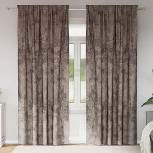 vidaXL Rideaux 2 pcs avec oeillets Cappuccino 245x140 cm pas cher