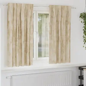 vidaXL Rideaux 2 pcs avec Poches pour Tringle Crème 175x140 cm pas cher