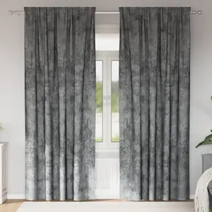 vidaXL Rideaux 2 pcs avec oeillets Gris 245x140 cm pas cher