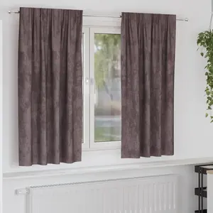 vidaXL Rideaux en Velours 2 pcs avec oeillets Marron 175x140 cm pas cher