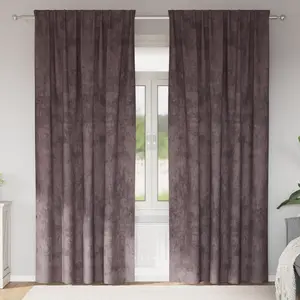 vidaXL Rideaux en velours 2 pcs avec oeillets marron 245x140 cm pas cher