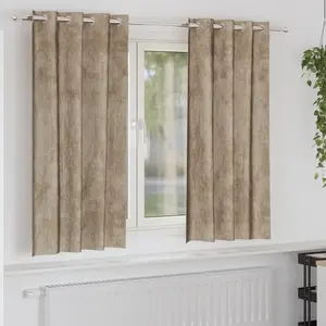 vidaXL Rideaux en velours Champagne Polyester 140 x 175 cm pas cher