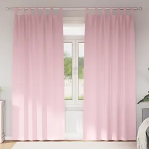 vidaXL Rideaux avec des rideaux 2 pcs Rose bébé 260 x 140 cm Polyester pas cher