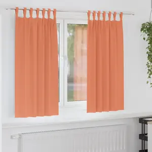vidaXL Rideaux occultants 2 pcs Couleur terre cuite 175 x 140 cm pas cher