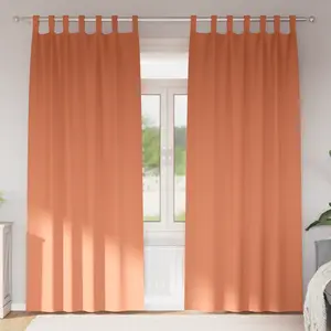 vidaXL Rideaux occultants 2 pcs Couleur terre cuite 225 x 140 cm pas cher