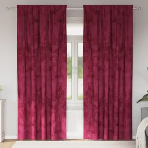 vidaXL Rideaux en velours 2 pcs avec oeillets Bordeaux 245x140 cm pas cher
