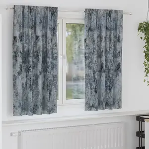 vidaXL Rideaux en Velours 2 pcs avec oeillets Gris Argenté 175x140 cm pas cher