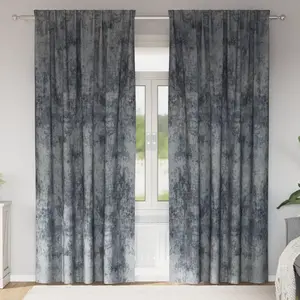 vidaXL Rideaux en velours 2 pcs avec oeillets gris argenté 225x140 cm pas cher