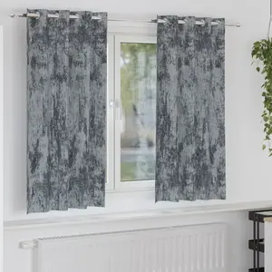 vidaXL Rideaux à oeillets Gris argenté Polyester 140 x 175 cm pas cher
