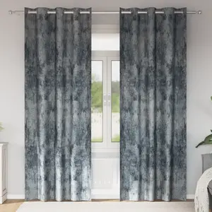 vidaXL Rideaux en Velours 2 pcs avec  illets Gris Argent 225x140 cm pas cher