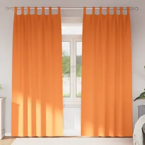 vidaXL Rideaux 2 pcs Orange vif 260 x 140 cm Polyester pas cher