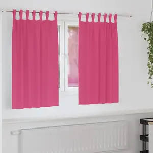 vidaXL Rideaux avec des rideaux 2 pcs Rose vif Polyester pas cher