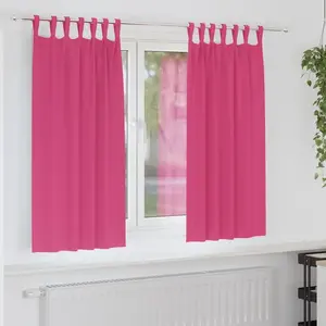 vidaXL Rideaux avec des rideaux 2 pcs Rose vif Polyester pas cher