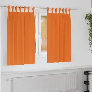 vidaXL Rideaux avec des rideaux 2 pcs Orange vif Polyester pas cher