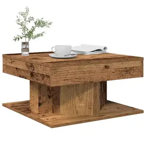 vidaXL Table basse vieux bois 55x55x30 cm bois d'ingénierie pas cher