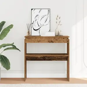 vidaXL Table console vieux bois 80 x 30 x 80 cm bois d'ingénierie pas cher