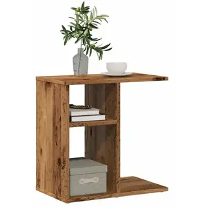 vidaXL Table d'appoint vieux bois 50x30x50 cm bois d'ingénierie pas cher