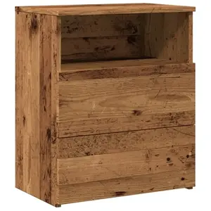 vidaXL Vidaxl Table De Chevet Vieux Bois 50x32x60 Cm Bois D'ingénierie pas cher