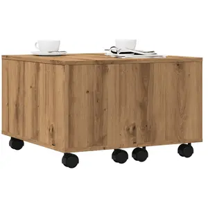 vidaXL Table basse chêne artisanal 60x60x38 cm bois d'ingénierie pas cher