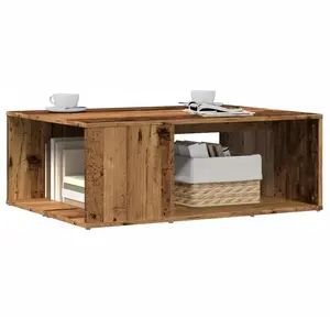 vidaXL Table basse vieux bois 90x67x33 cm bois d'ingénierie pas cher