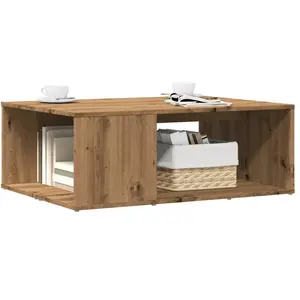 vidaXL Table basse chêne artisanal 90x67x33 cm bois d'ingénierie pas cher