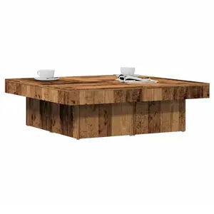 vidaXL Table basse vieux bois 90x90x28 cm bois d'ingénierie pas cher