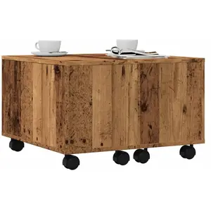 vidaXL Table basse vieux bois 60x60x38 cm bois d'ingénierie pas cher