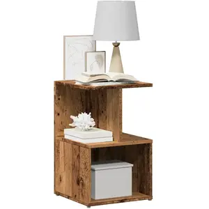 vidaXL Tables de chevet 2 pcs vieux bois 35x35x55 cm bois d'ingénierie pas cher