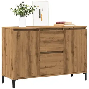 vidaXL Buffet chêne artisanal 102x35x70 cm bois d'ingénierie pas cher